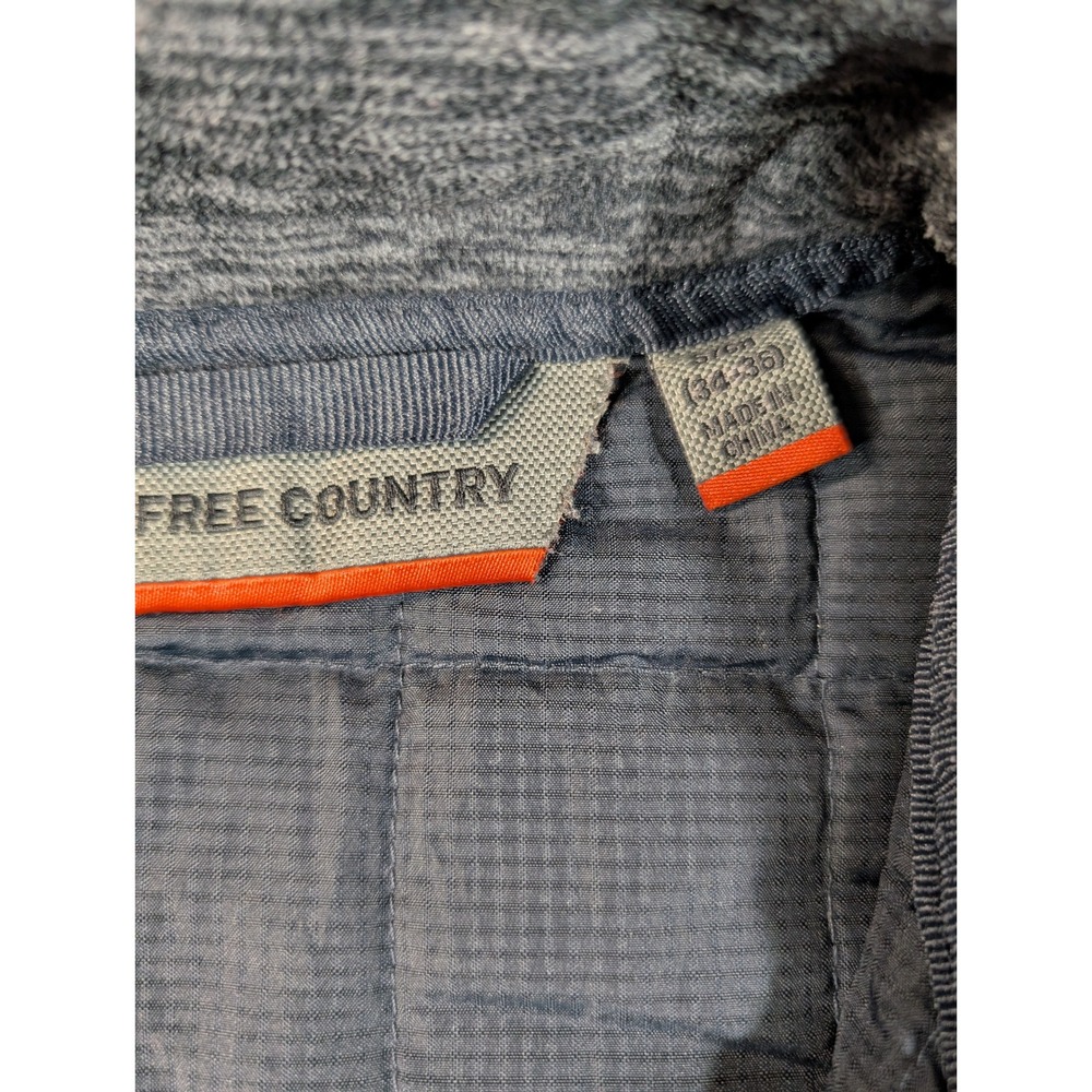 Free Country Mens Hybrid Fleece Jacket Gray Quilted Full Zip 268-M93337S Small - Picture 4 of 9